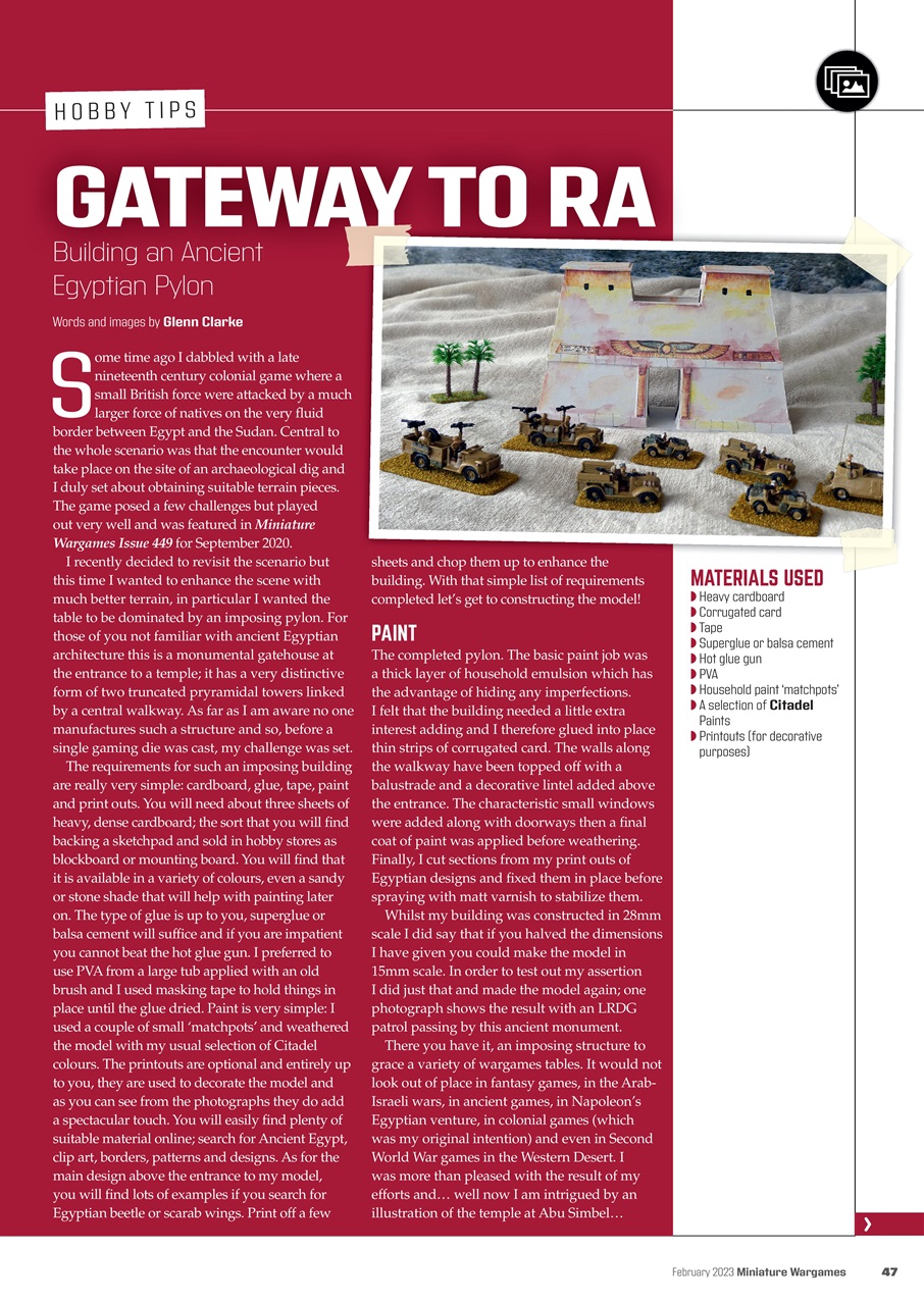 Miniature Wargames Preview Pages