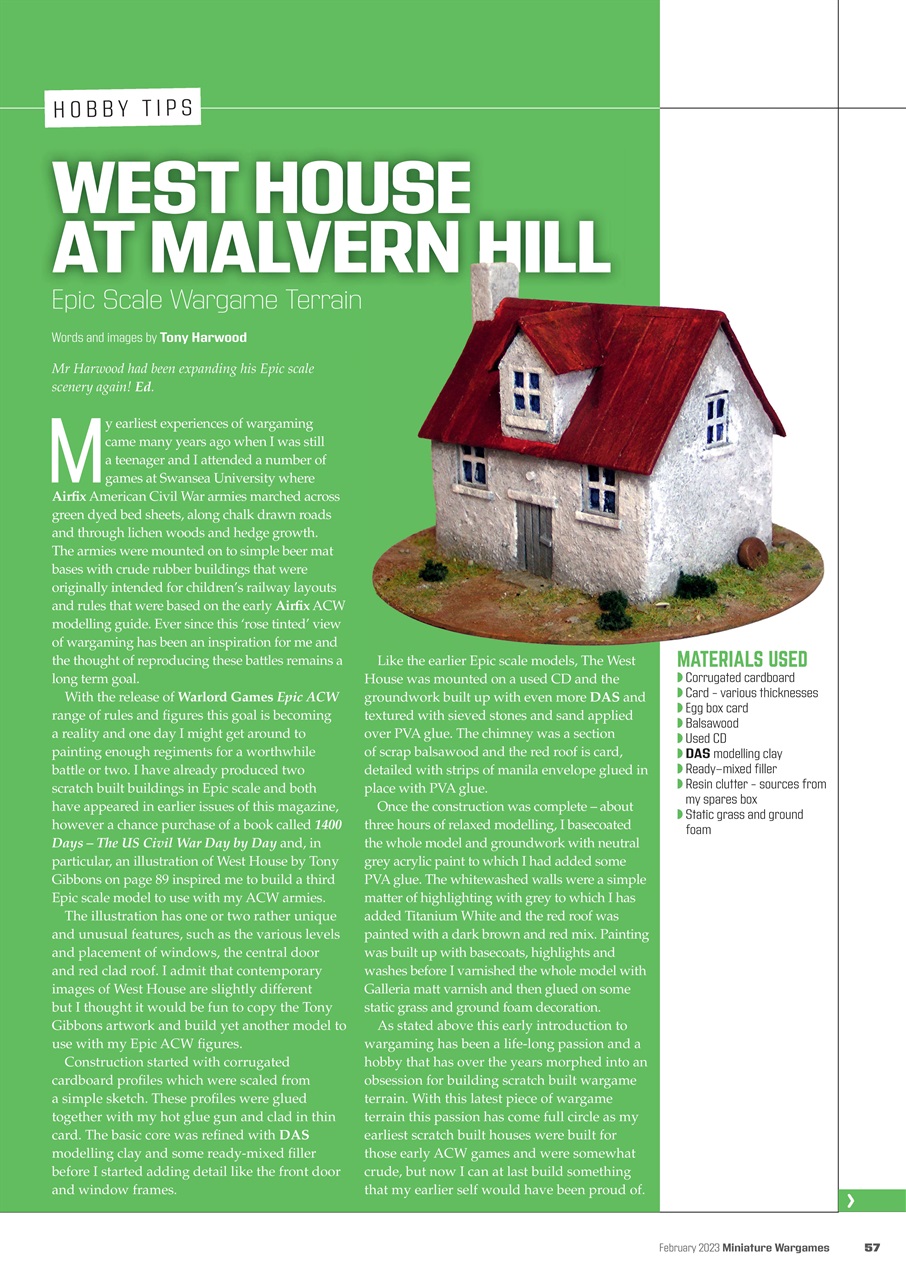 Miniature Wargames Preview Pages