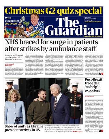 The Guardian Newspaper issue Thursday, December 22 2022