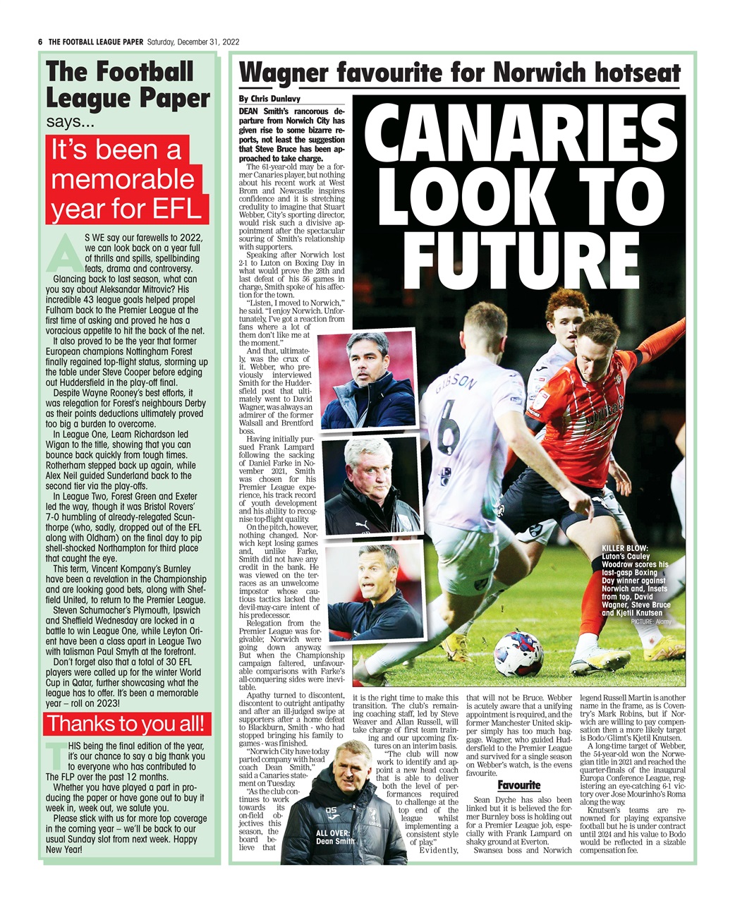 The Football League Paper Preview Pages