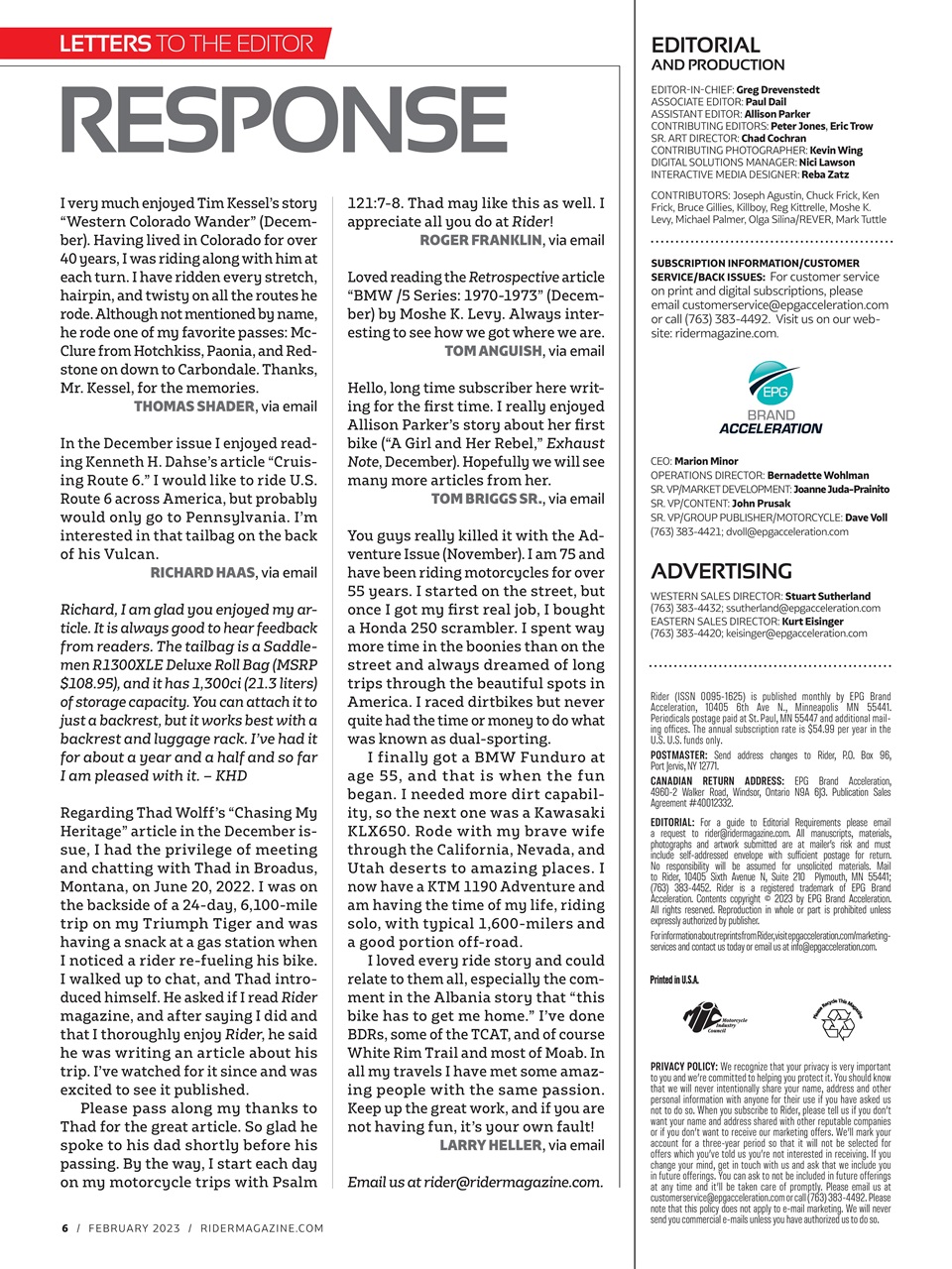 Rider Magazine Preview Pages