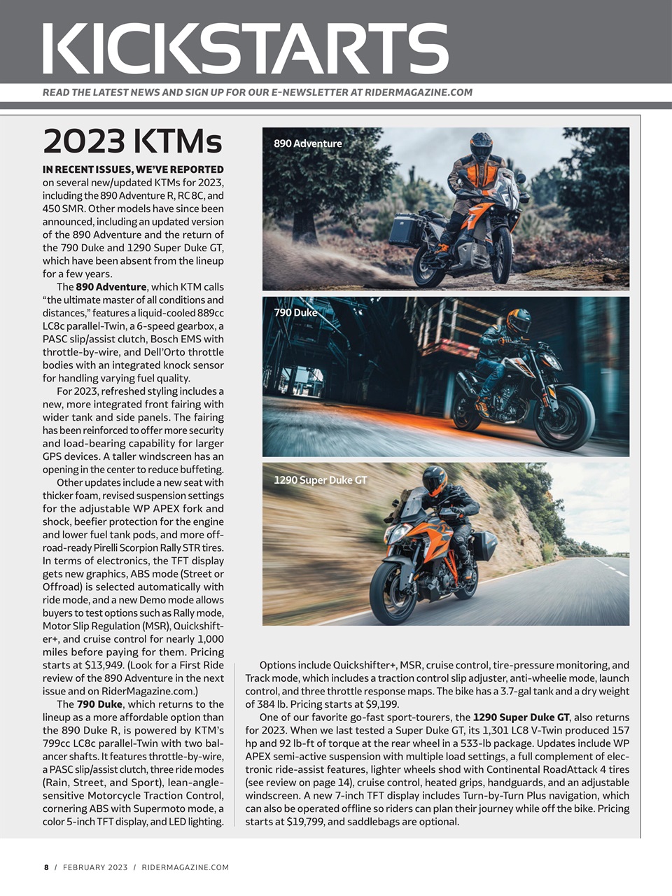 Rider Magazine Preview Pages