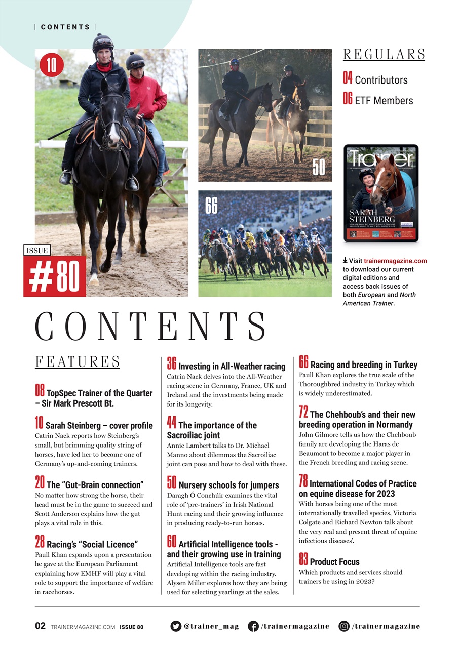 European Trainer Magazine - horse racing Preview Pages