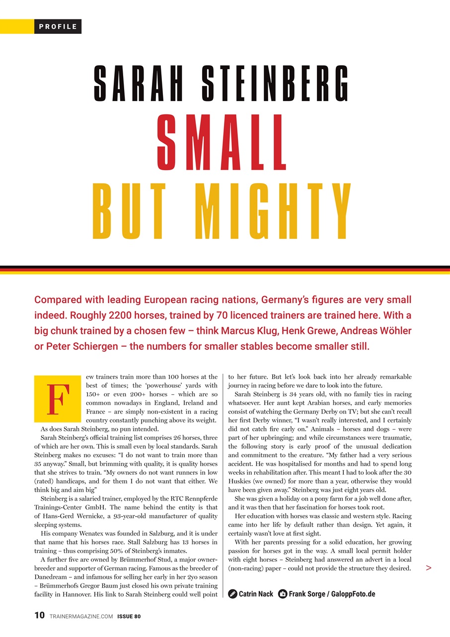 European Trainer Magazine - horse racing Preview Pages