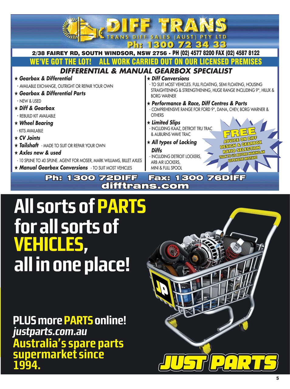 JUST PARTS Preview Pages