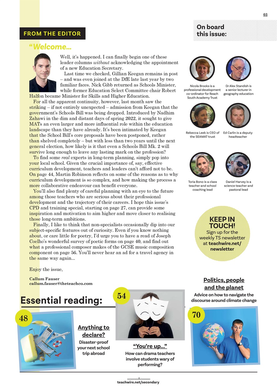 Teach Secondary Preview Pages