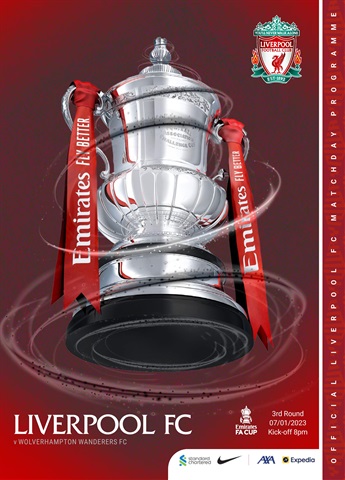 Liverpool FC Programmes issue vs Wolverhampton Wanderers FAC 2