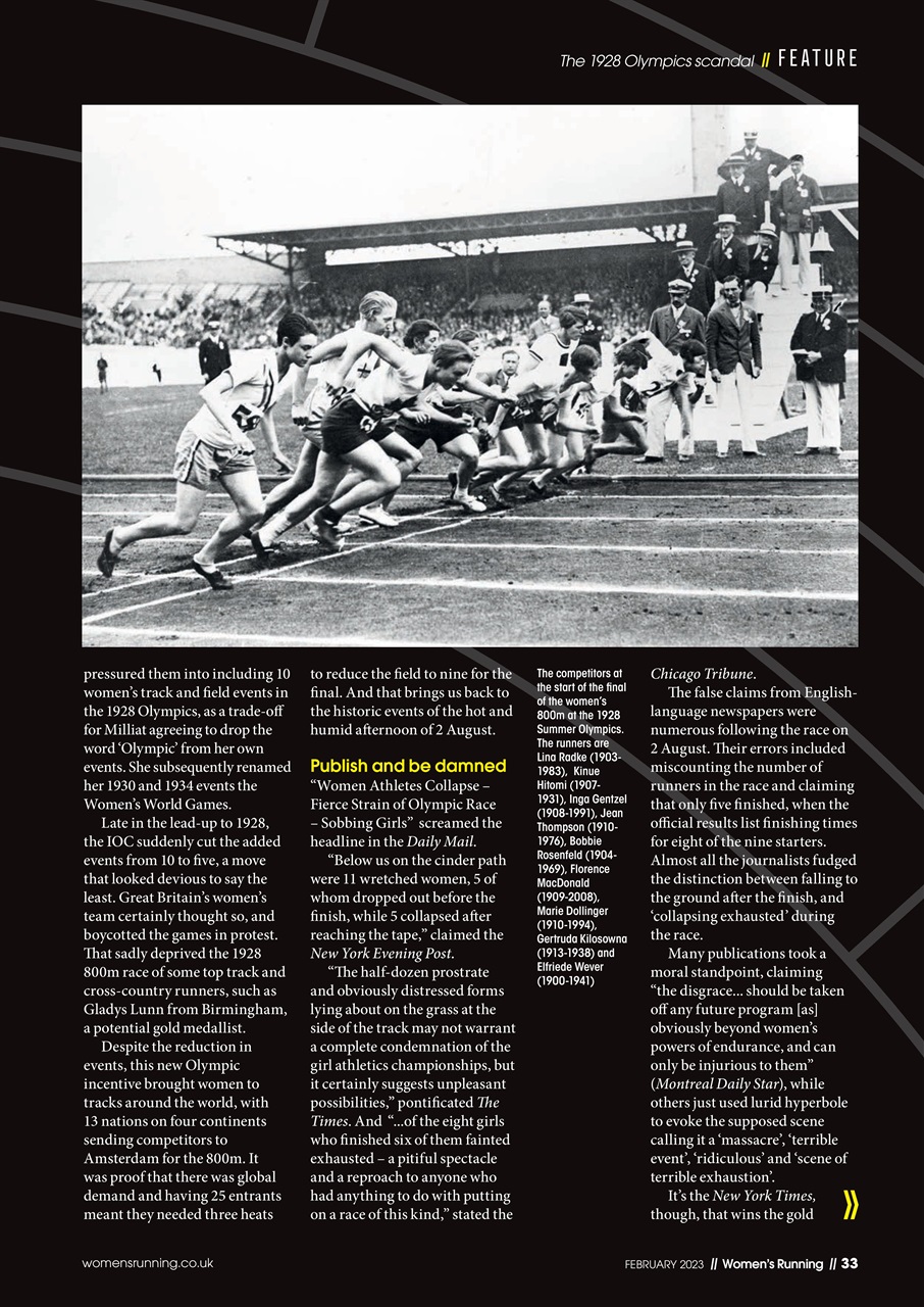 Women’s Running Preview Pages