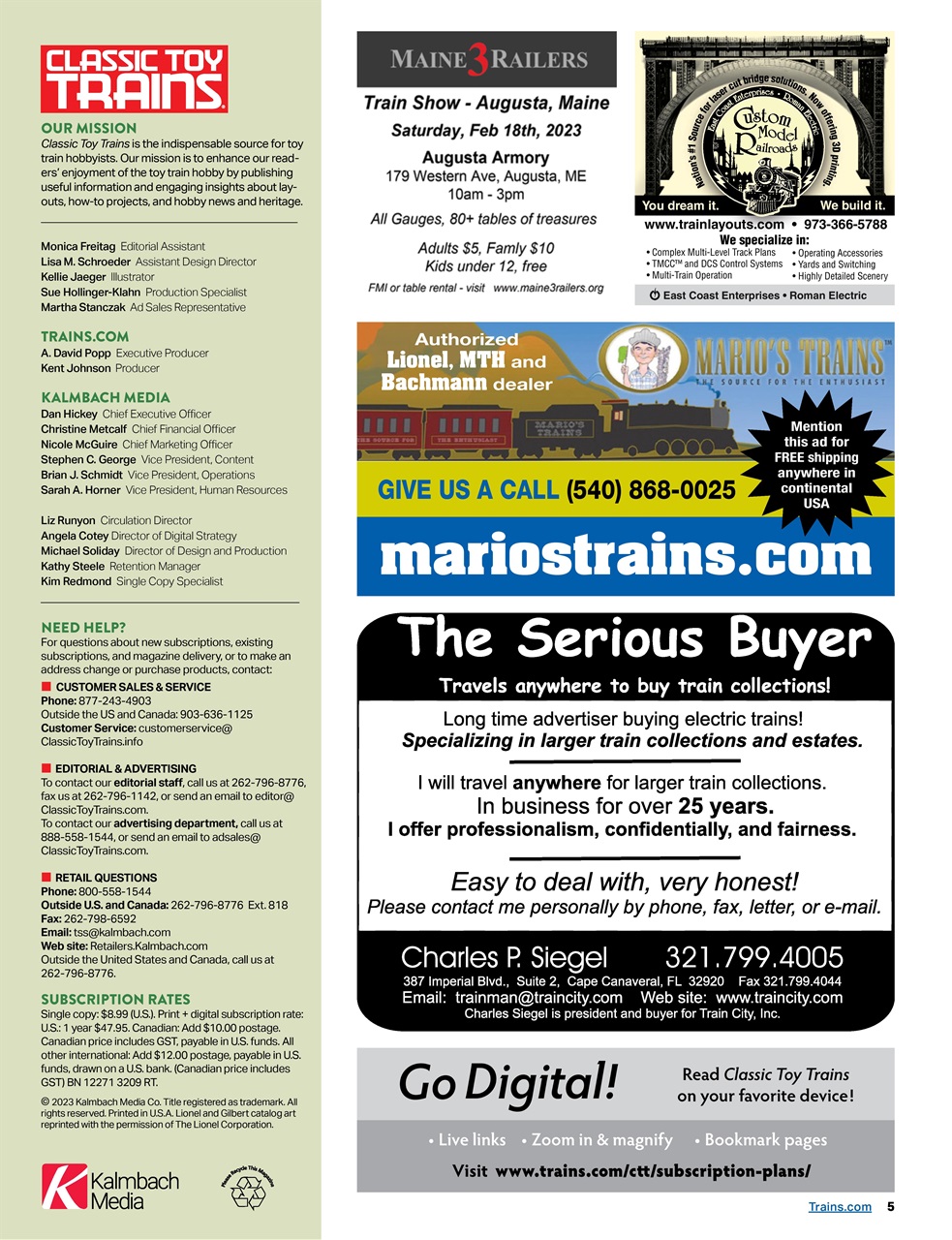 Classic Toy Trains Preview Pages