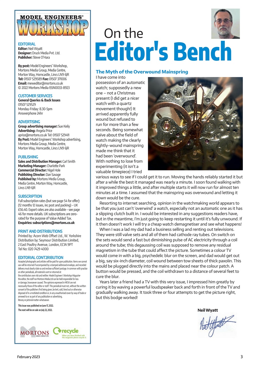 Model Engineer & Workshop Magazine Preview Pages