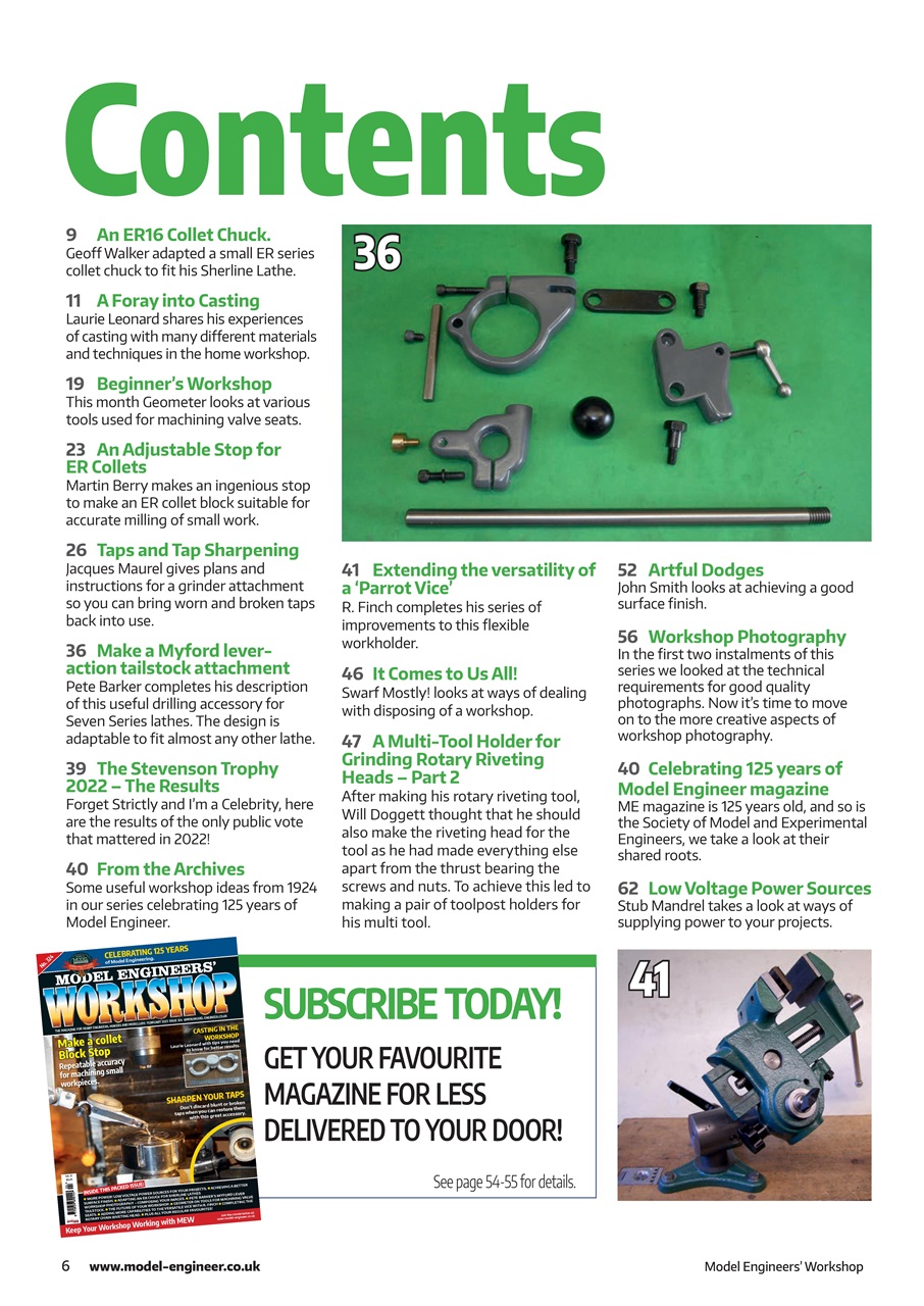 Model Engineer & Workshop Magazine Preview Pages
