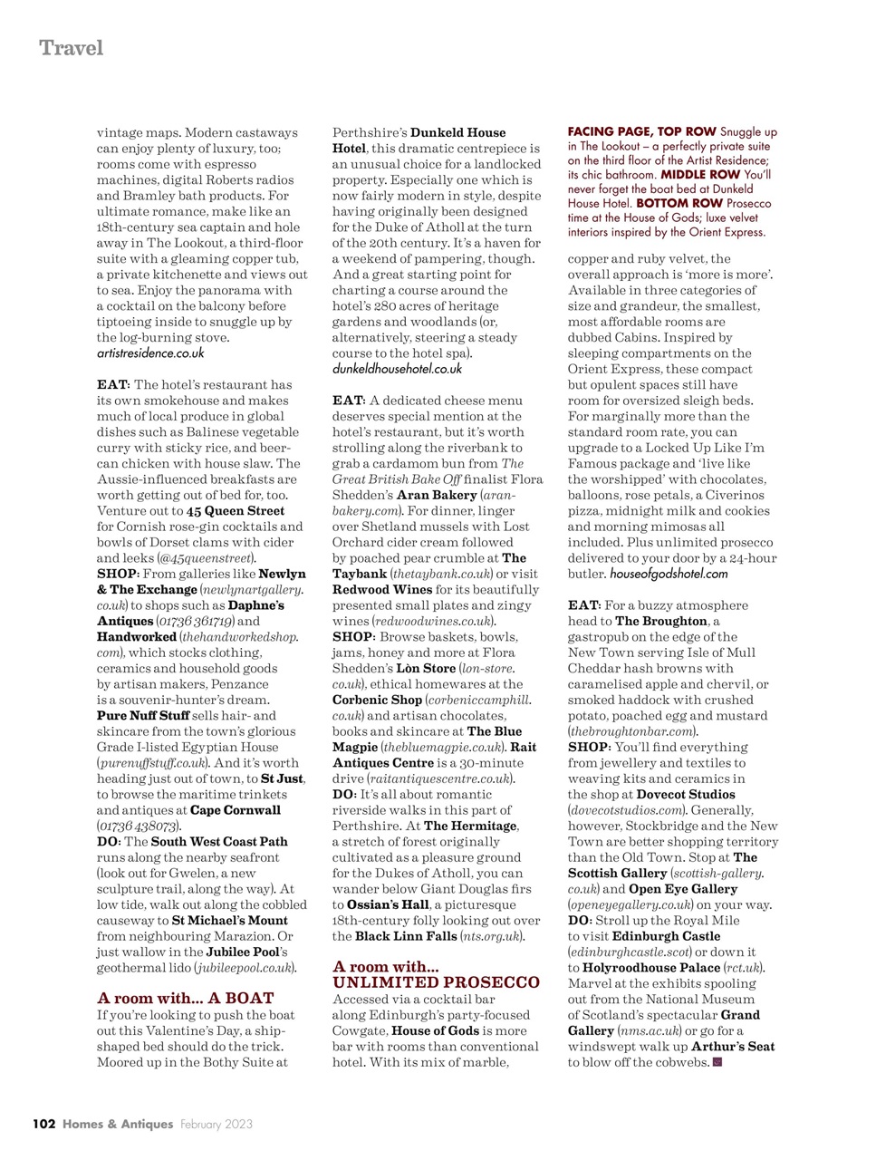 Homes & Antiques Magazine Preview Pages