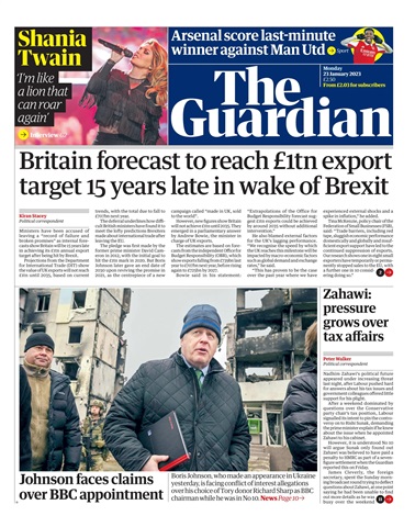 The Guardian Newspaper issue Monday, January, 23 2023