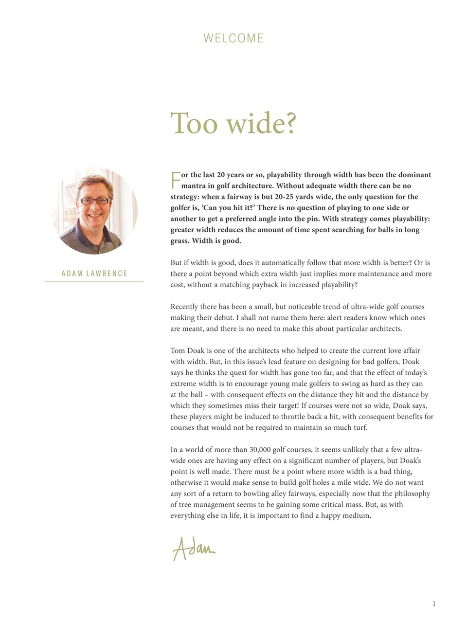 Golf Course Architecture Preview Pages