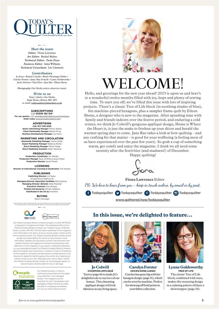 Today’s Quilter Preview Pages