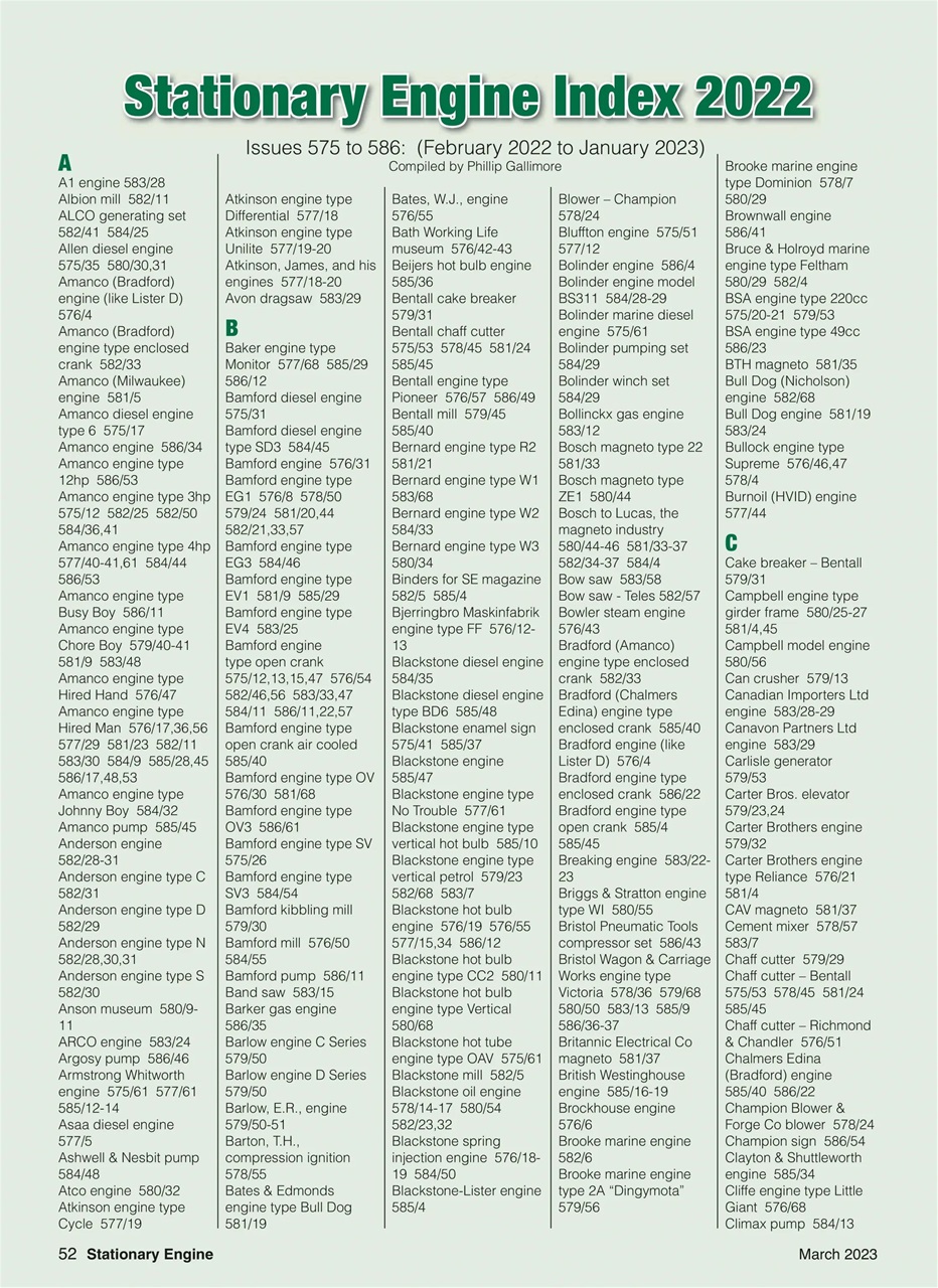 Stationary Engine Preview Pages