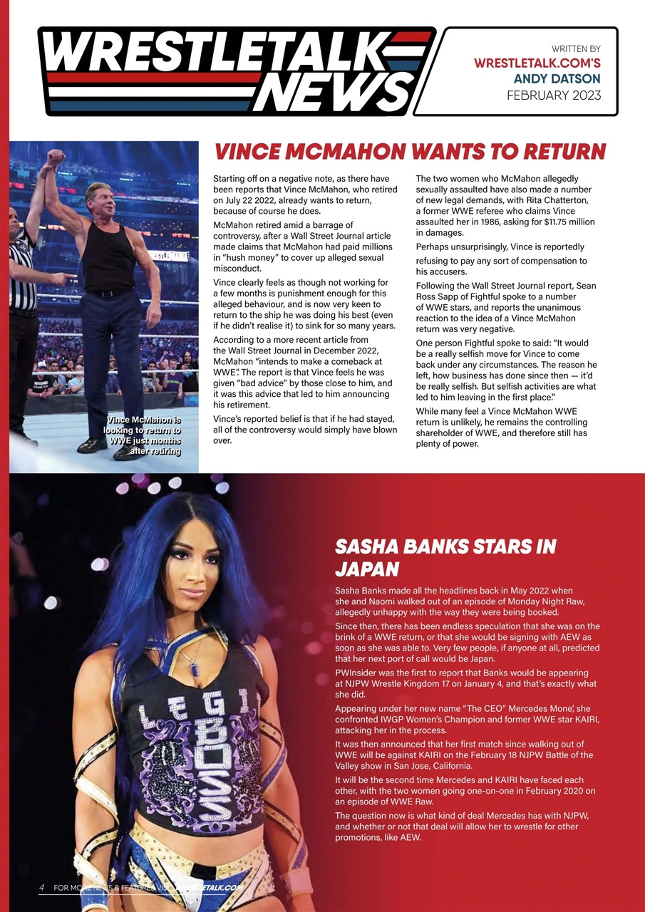 Wrestletalk Magazine Preview Pages