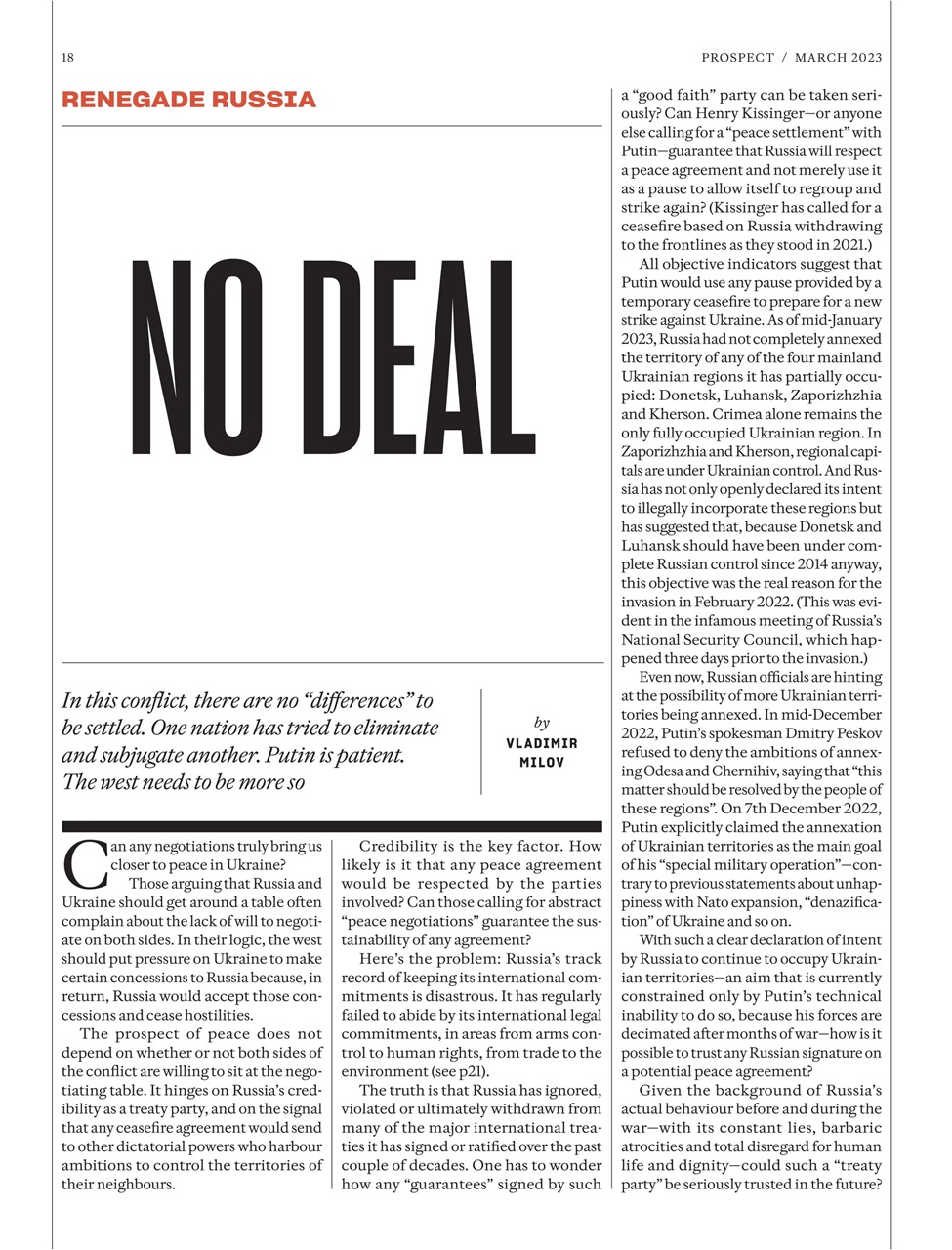 Prospect Magazine Preview Pages