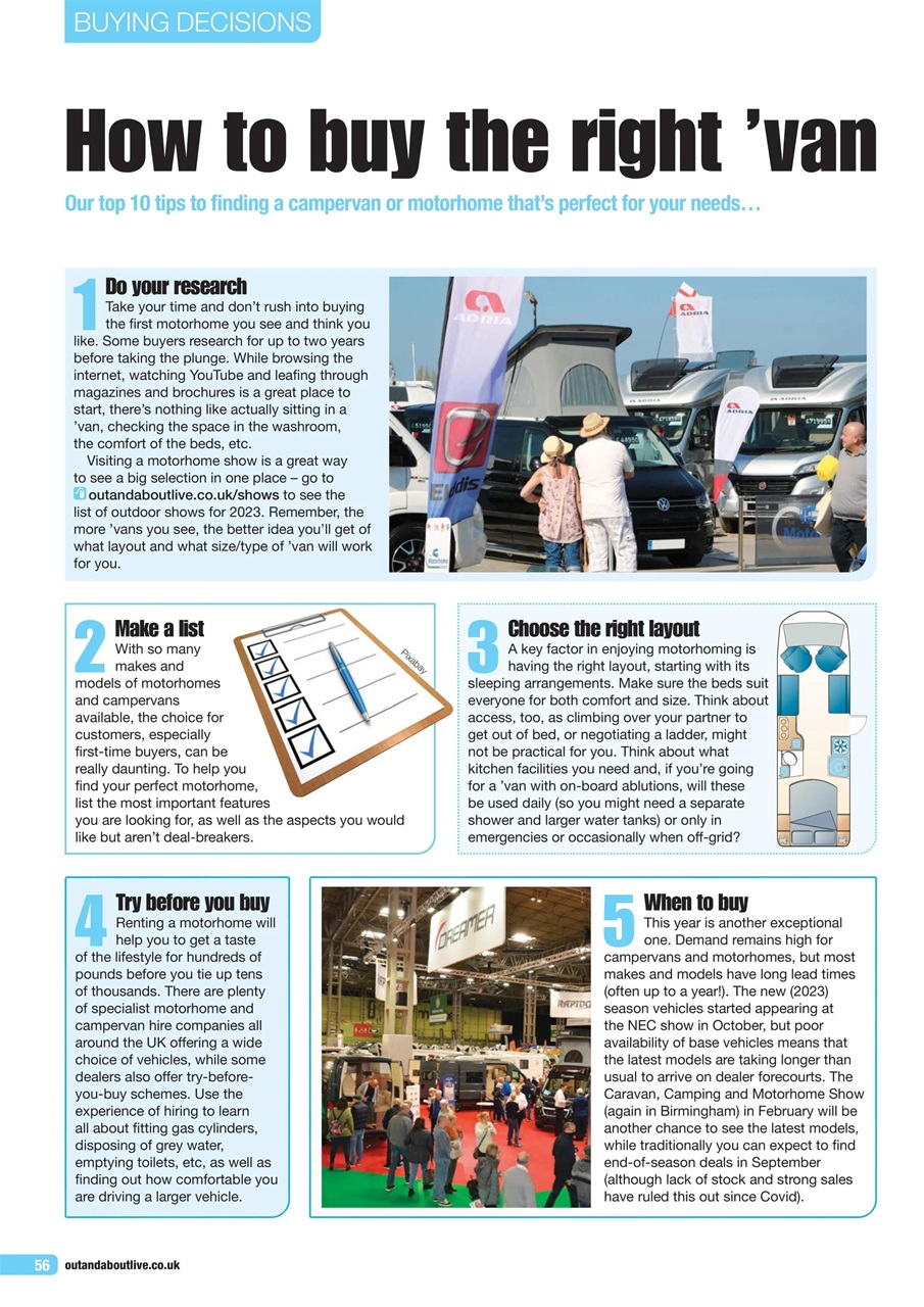 Buying Your Perfect Motorhome Preview Pages