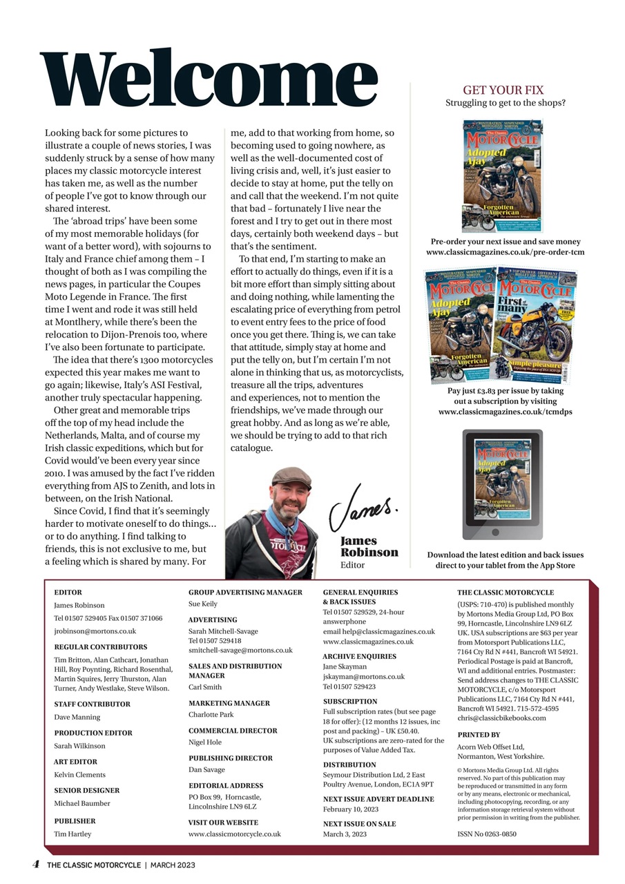 The Classic MotorCycle Preview Pages
