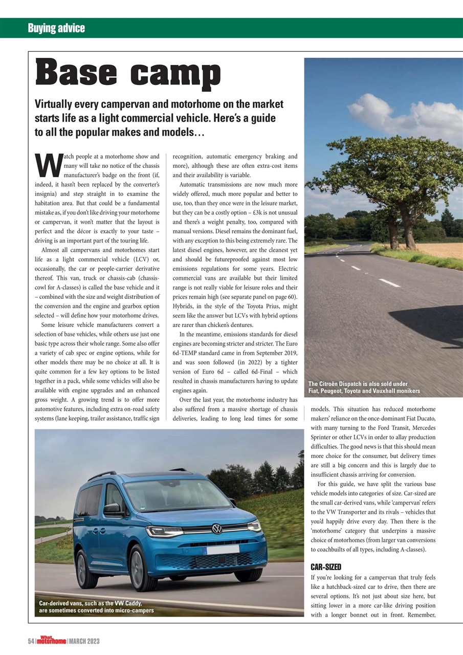 What Motorhome magazine Preview Pages
