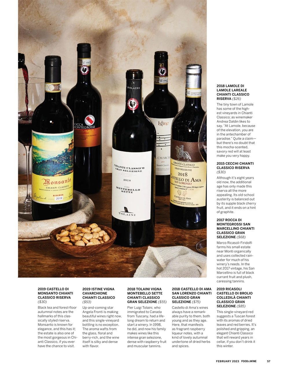 Food & Wine Preview Pages