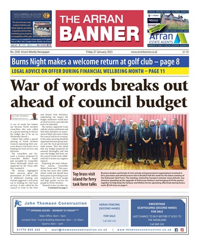 Arran Banner issue 27-Jan-2023