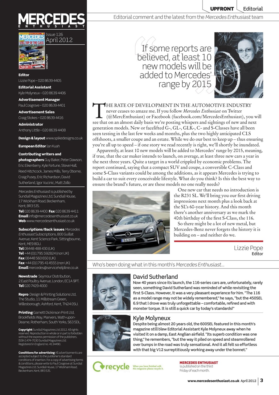 Mercedes Enthusiast Preview Pages