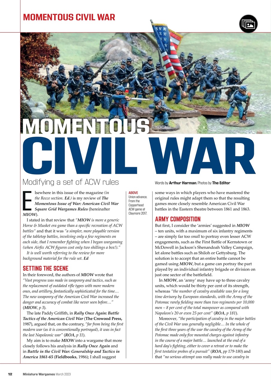 Miniature Wargames Preview Pages