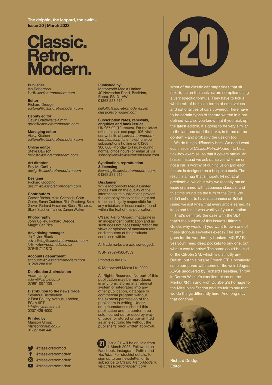 Classic Retro Modern Magazine Preview Pages