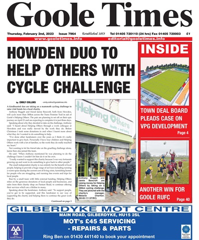 Goole Times issue February 2nd 2023