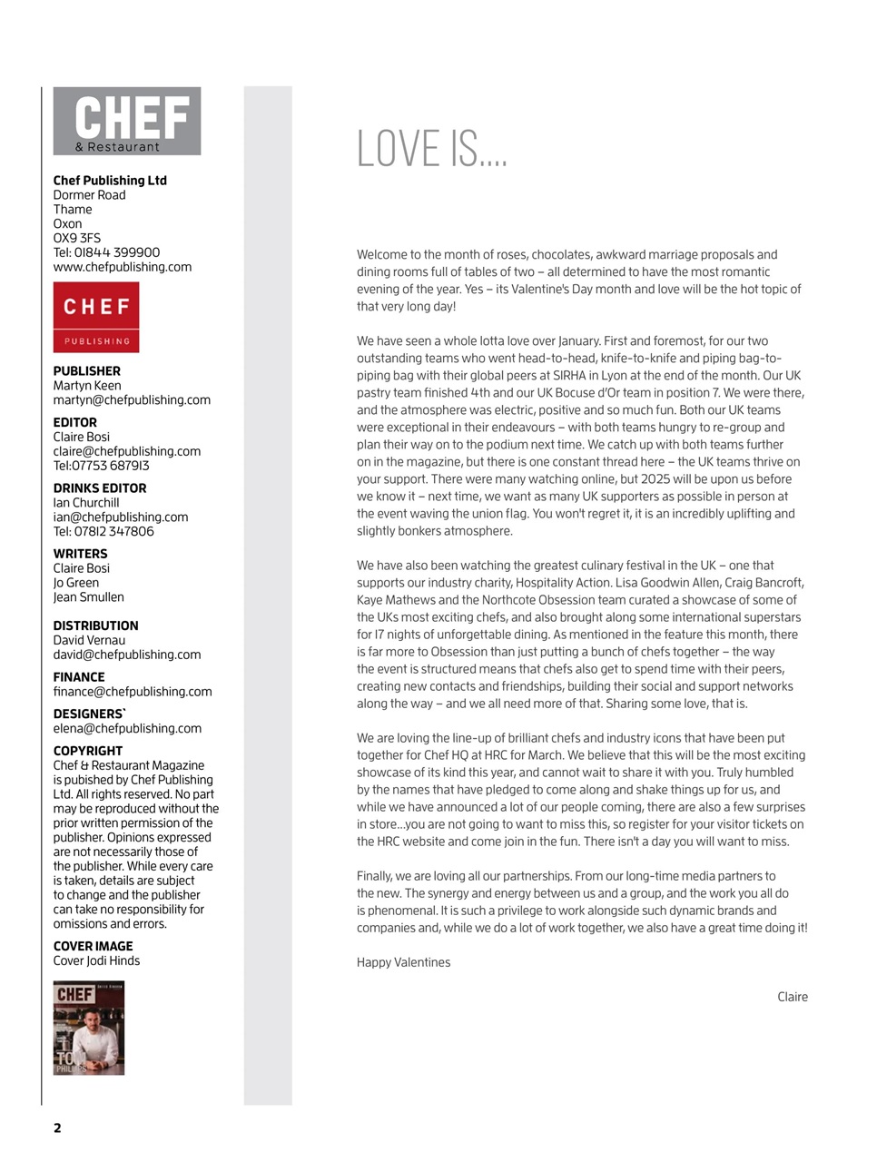 Chef & Restaurant Magazine Preview Pages