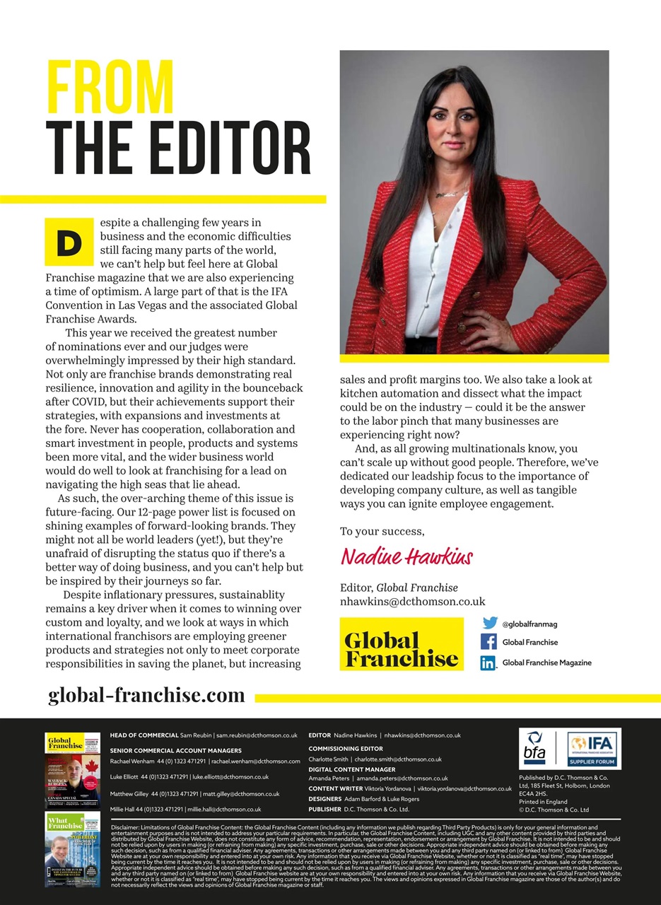 Global Franchise Preview Pages