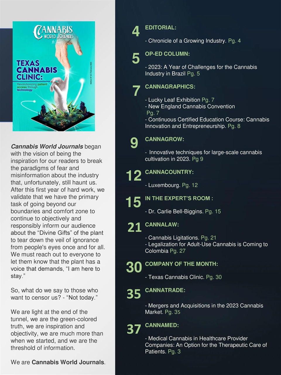 Cannabis World Journals Preview Pages