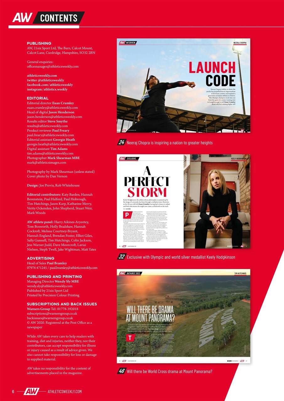 AW – Athletics Weekly Magazine Preview Pages