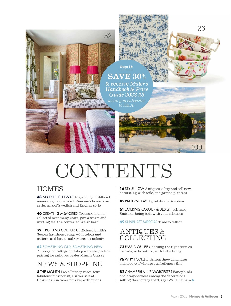 Homes & Antiques Magazine Preview Pages