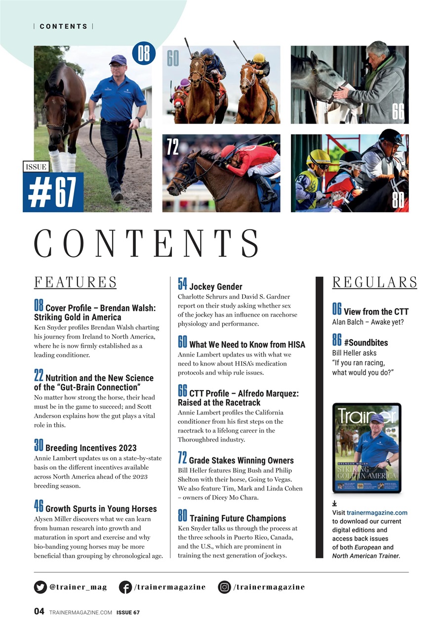 North American Trainer Magazine - horse racing Preview Pages