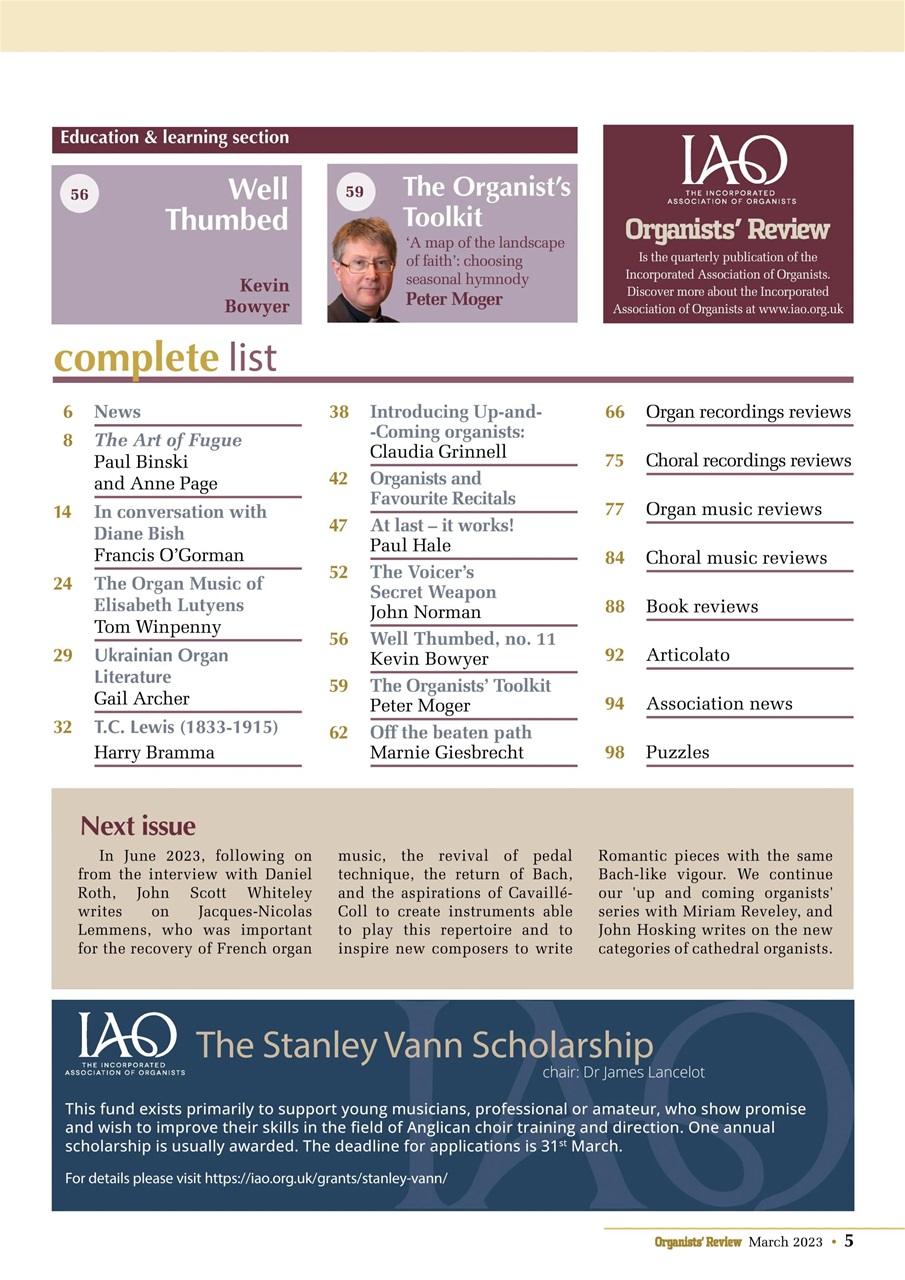 Organists' Review Preview Pages