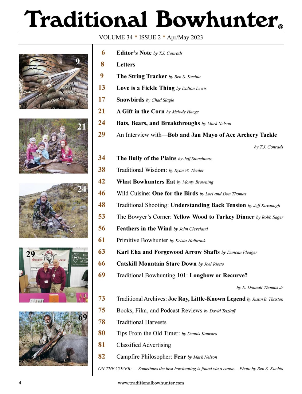 Traditional Bowhunter Magazine Preview Pages