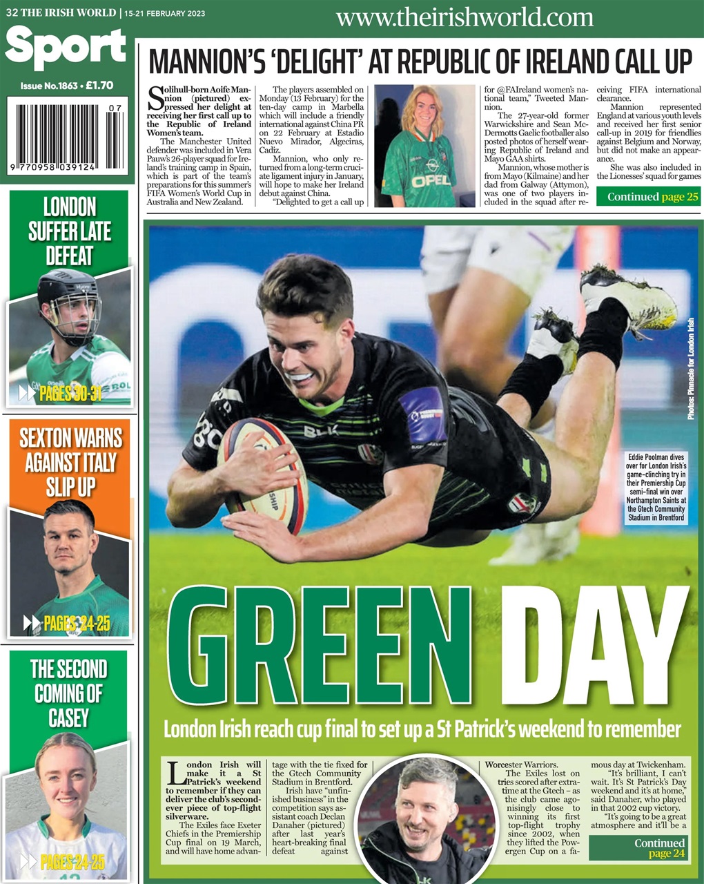 Irish World Preview Pages