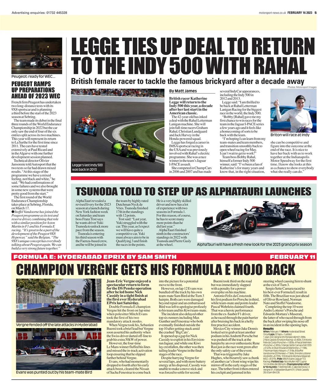 Motorsport News Preview Pages