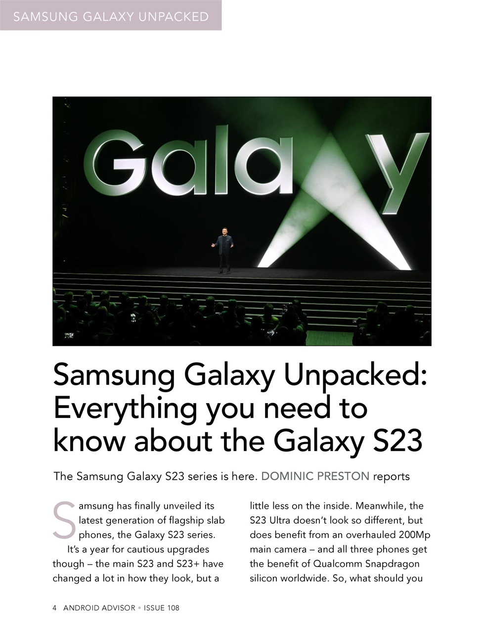 Android Advisor Preview Pages