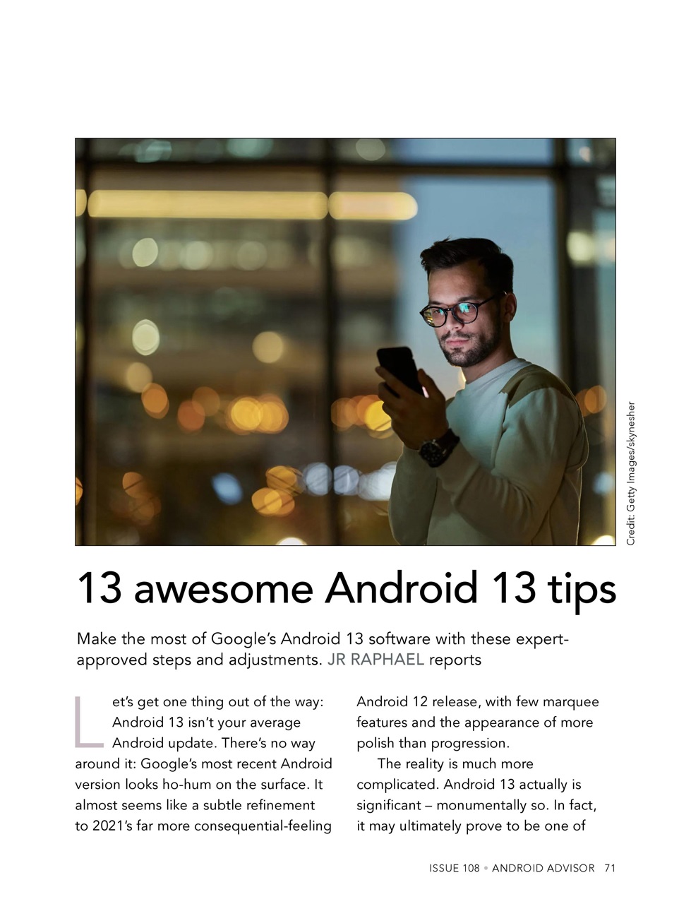 Android Advisor Preview Pages