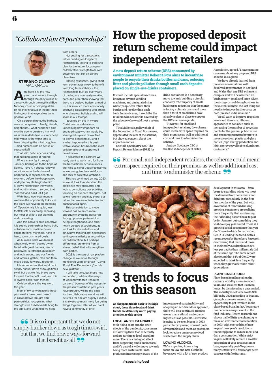 Speciality Food Preview Pages