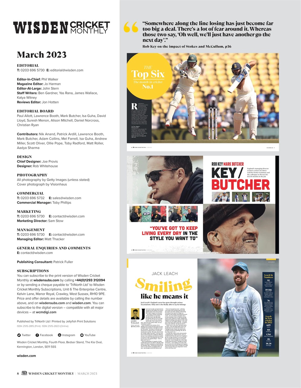 Wisden Cricket Monthly Preview Pages