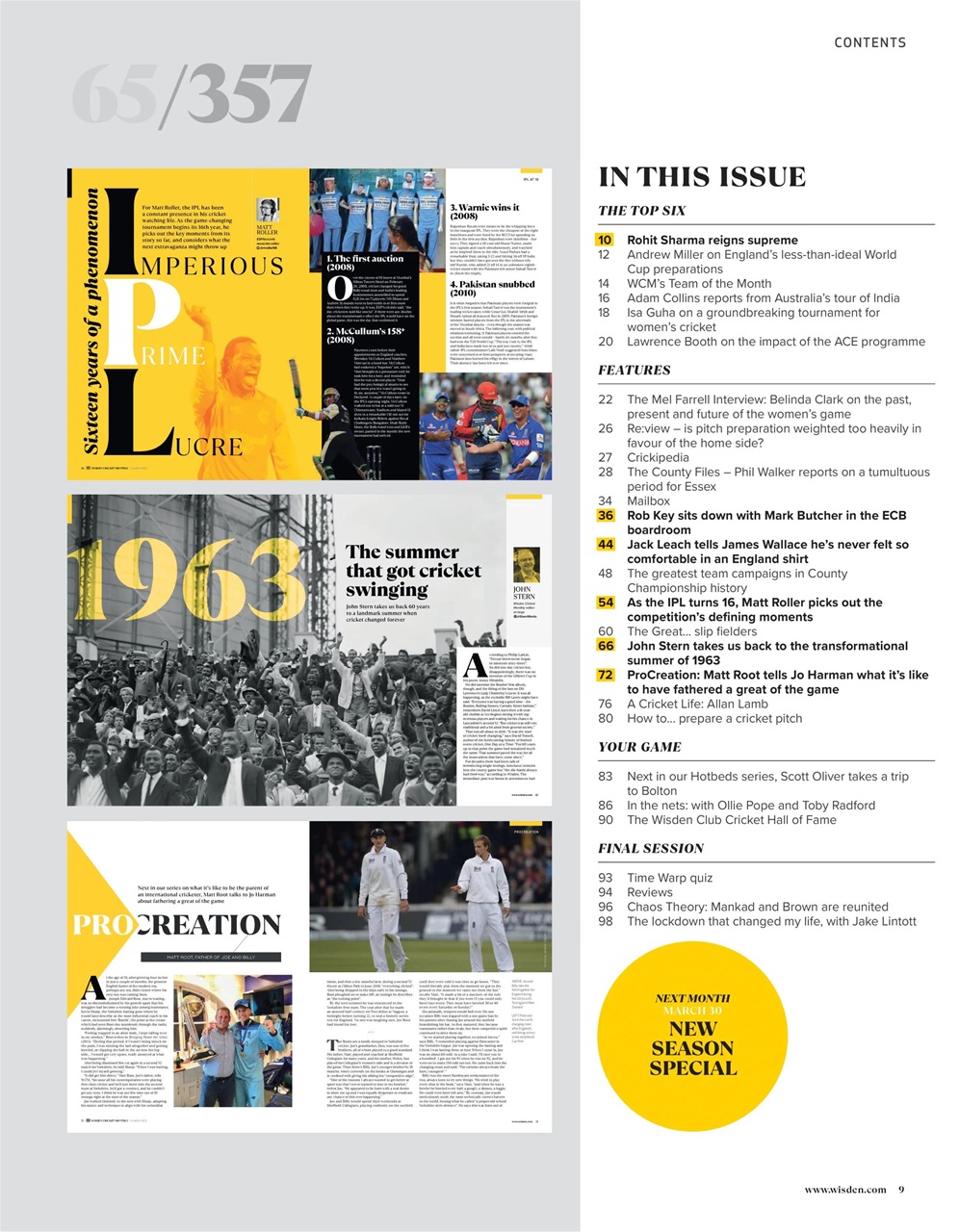 Wisden Cricket Monthly Preview Pages