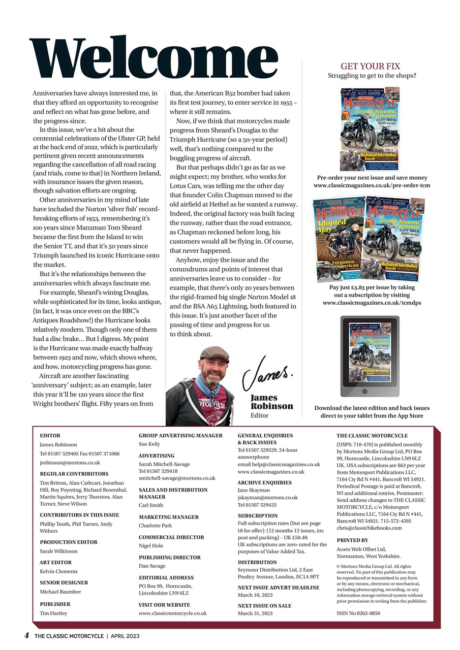 The Classic MotorCycle Preview Pages