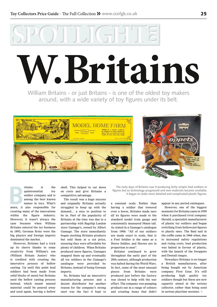 Toy Collectors Price Guide Preview Pages