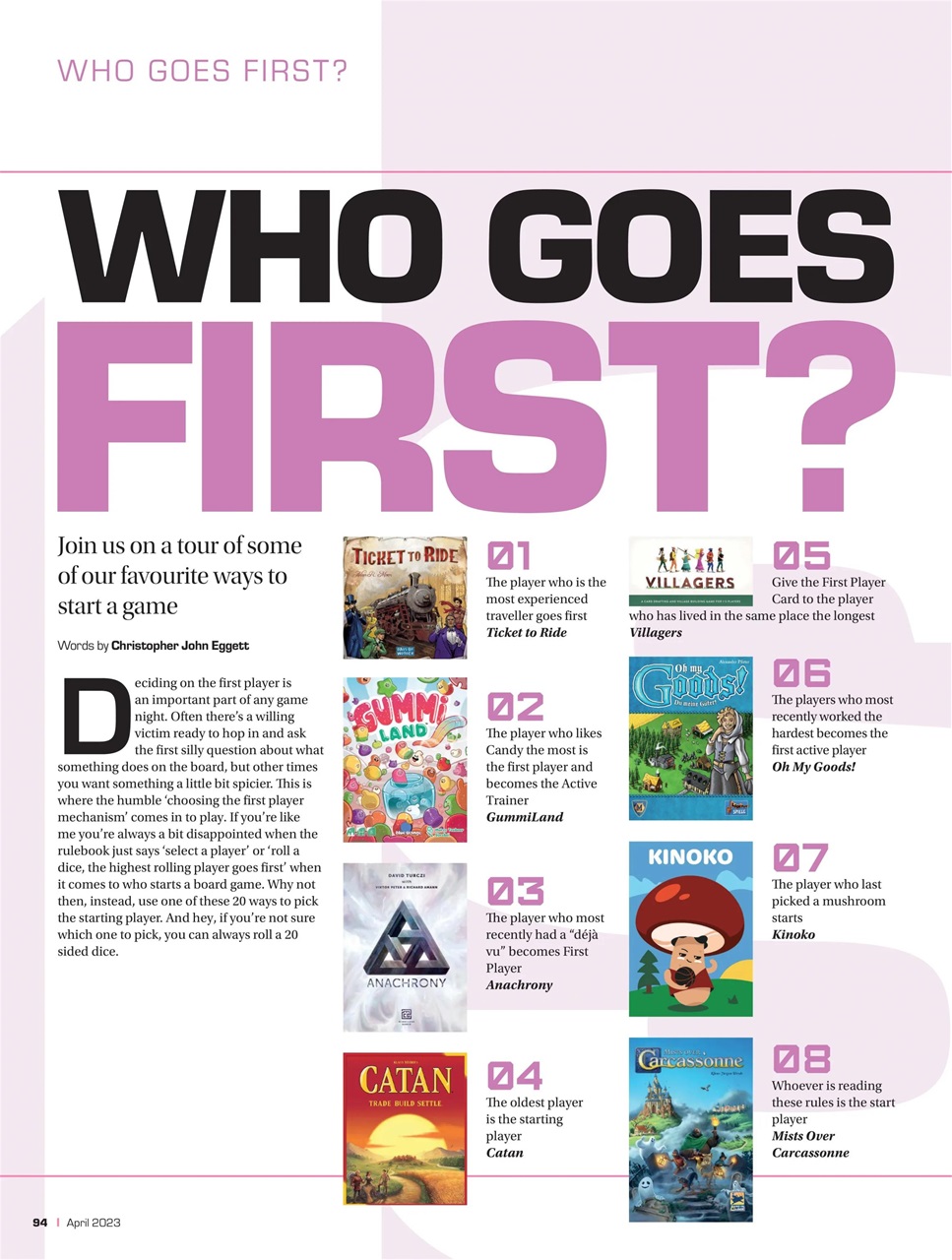Tabletop Gaming Preview Pages