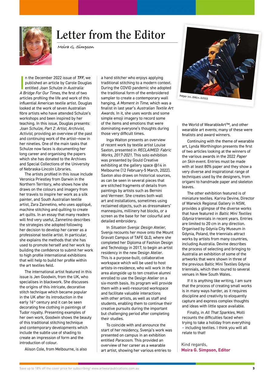 Textile Fibre Forum Preview Pages